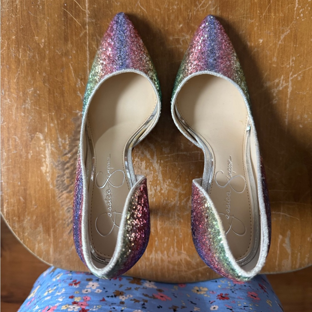 Jessica Simpson Multicolor Glitter Pumps